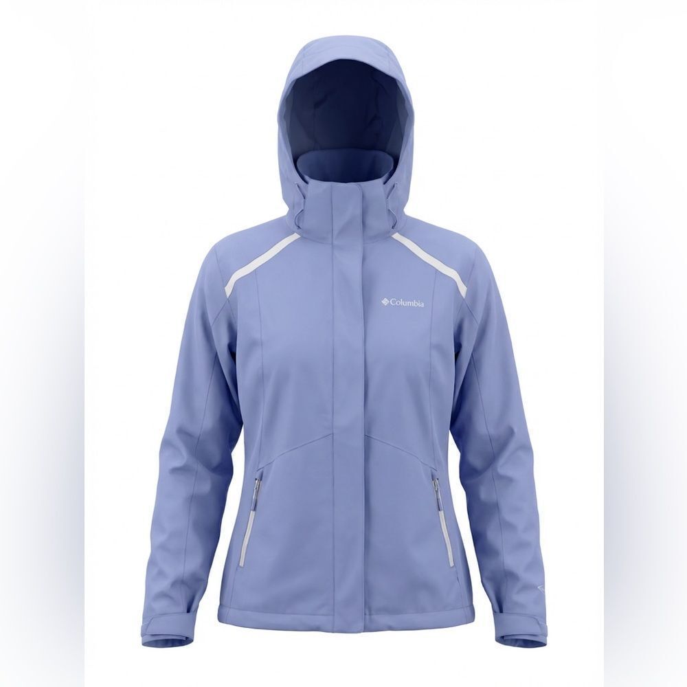 COLUMBIA WOMENS INCLIMATE WEATHER JACKET LT BLUE SIZE XS
